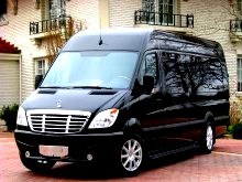 Picture of black mercedes sprinter van for CT group transportation