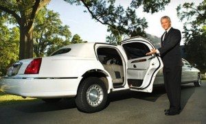 Chauffeur Services with Limousines of CT Image of Limousines of Connecticut white lincoln wedding limousine