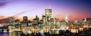 Image of Manhattan city lights with a Limo of CT