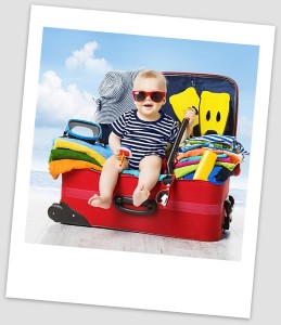 Picture of child in suitcase